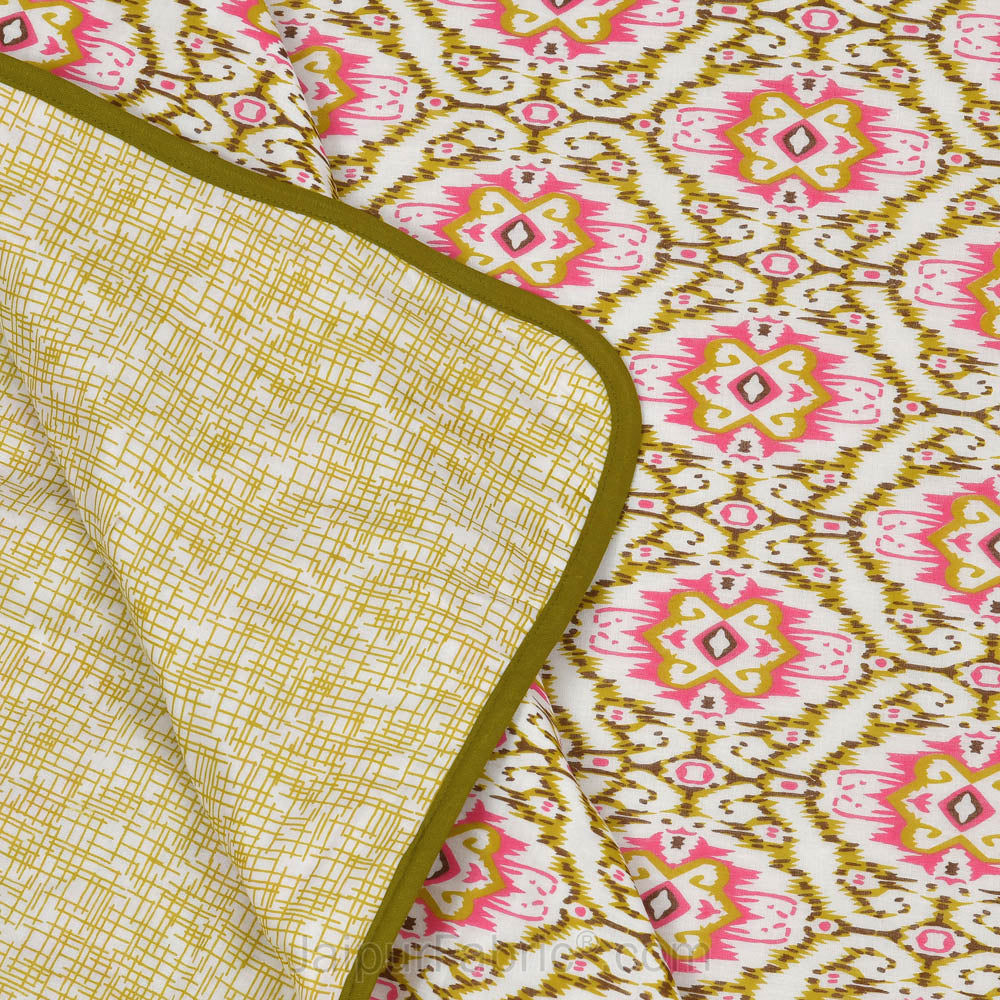 The Illusion Greenish Single Bed Dohar Blanket